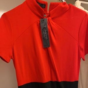 Red and Black Business Dress